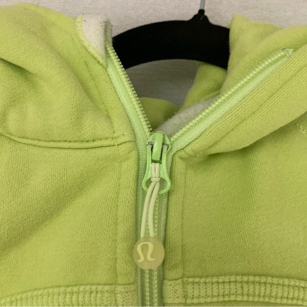lululemon Scuba Women’s athletica Neón Green Jacket Hooded Full Zip Sz  8 - Picture 8 of 16